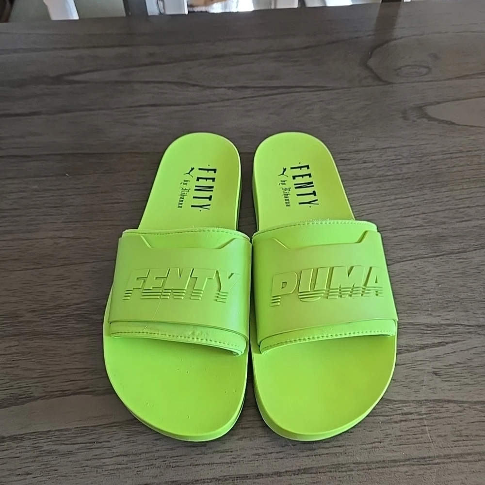 Puma Fenty Neon Green Slides